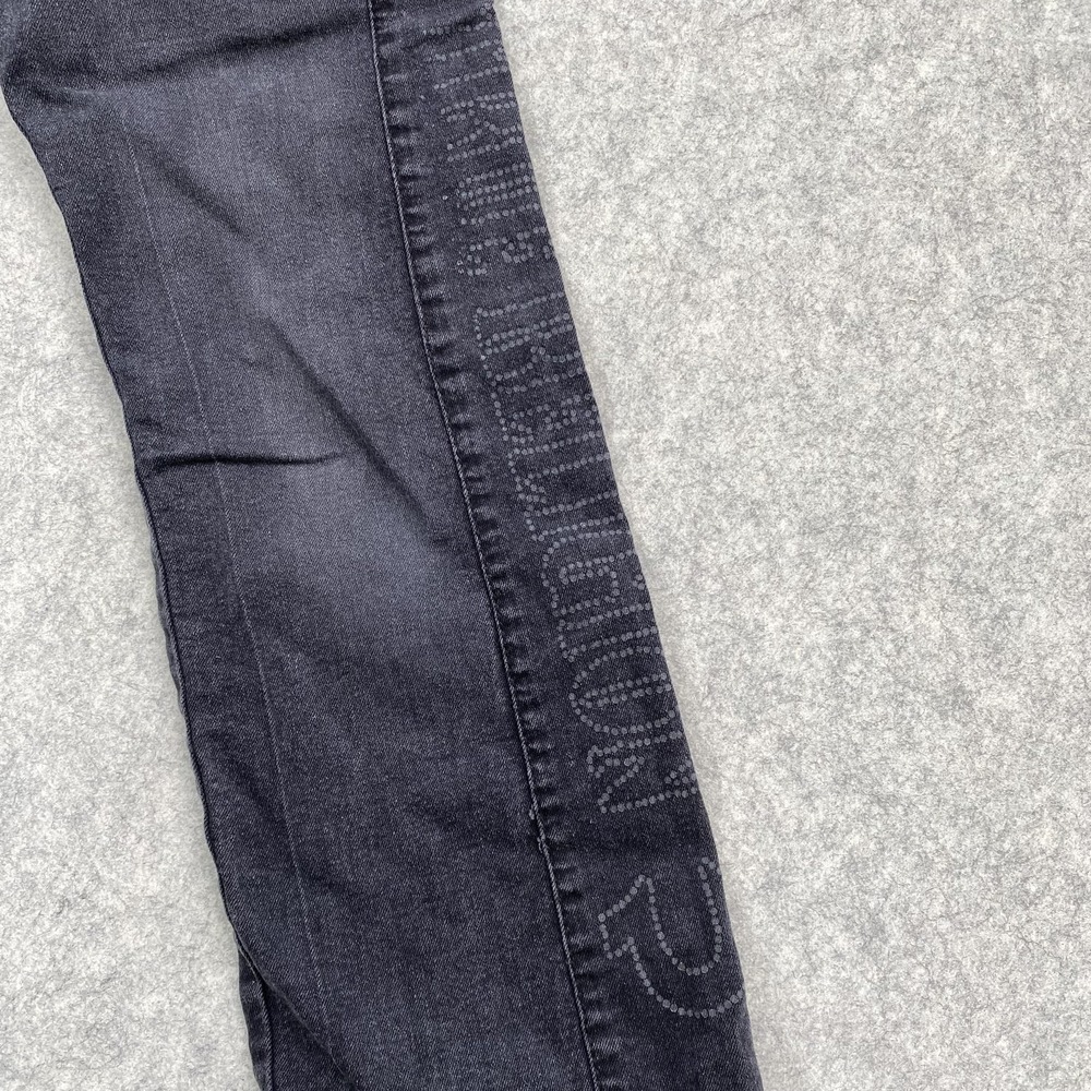 True Religion Jeans Girls 10 (24x22) Black Leila Mid Rise Wide Leg *MINOR STAIN* - Picture 13 of 16